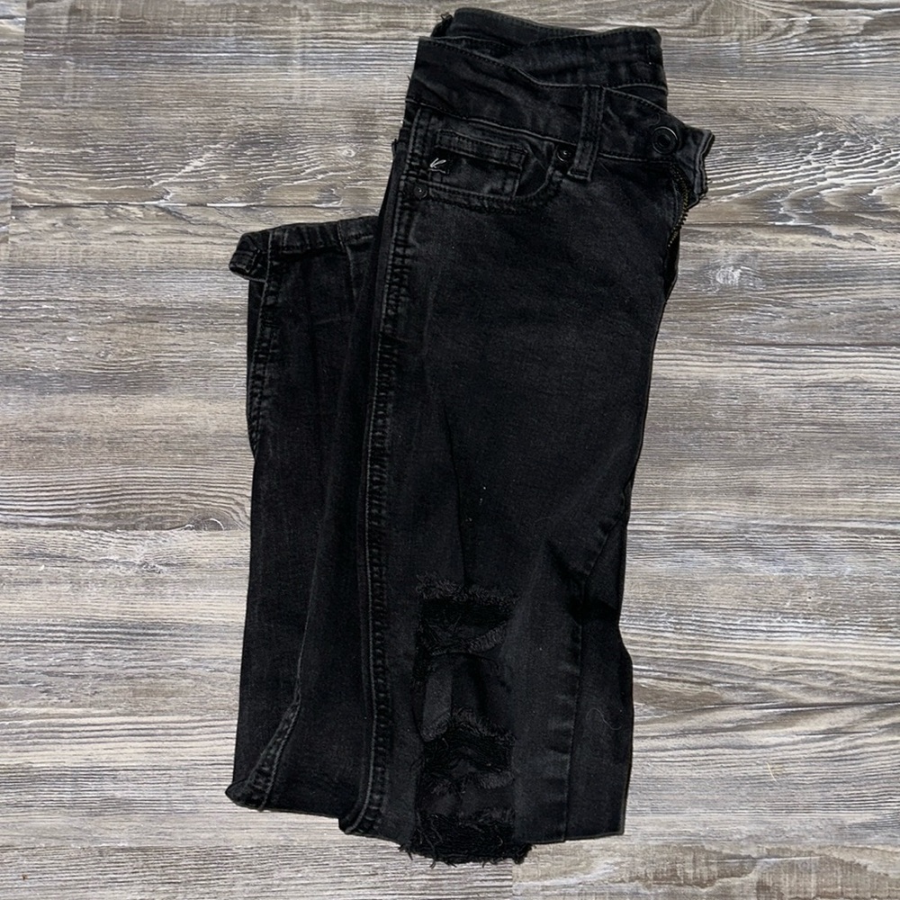 size 24 black ripped skinny jeans
